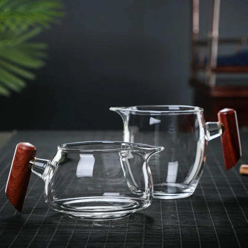 Side Handle Glass Justice Cup Heat Resistant Male Cup Tea Pot Teapot for Tea Brewing Kettle Teapot With Infuser Pu Erh Gaiwan