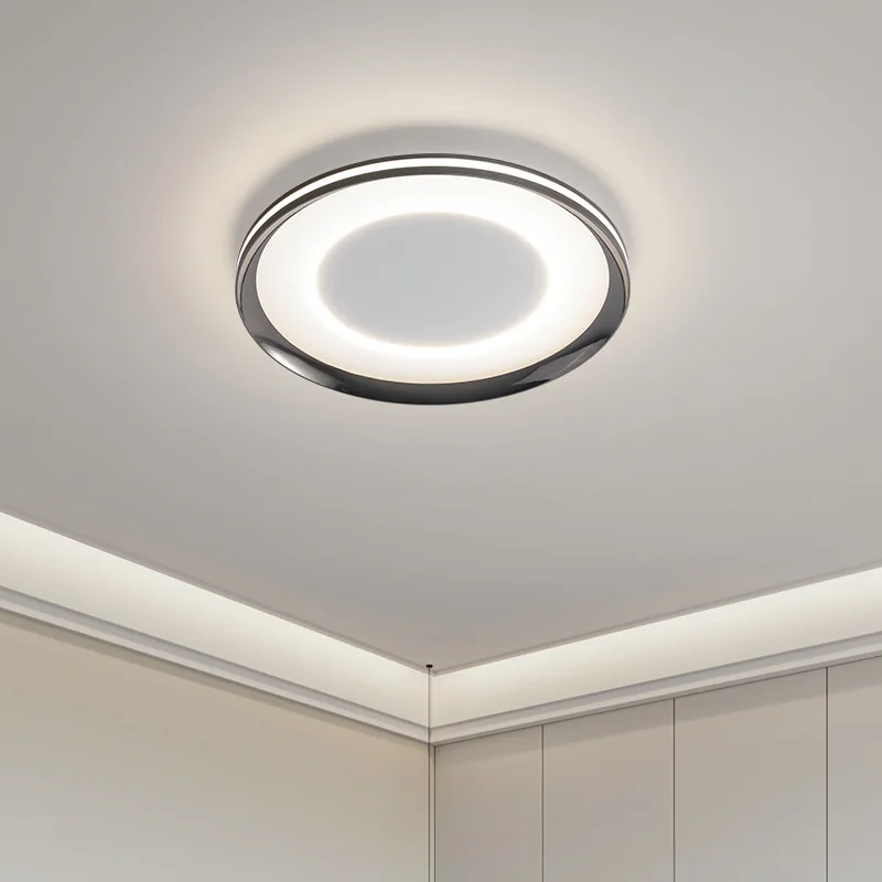 

Ультратонкие акриловые потолочные светильники с круглым диском, итальянский минималистичный декор для спальни, комнаты, кабинета, защита глаз, круглый потолочный светильник