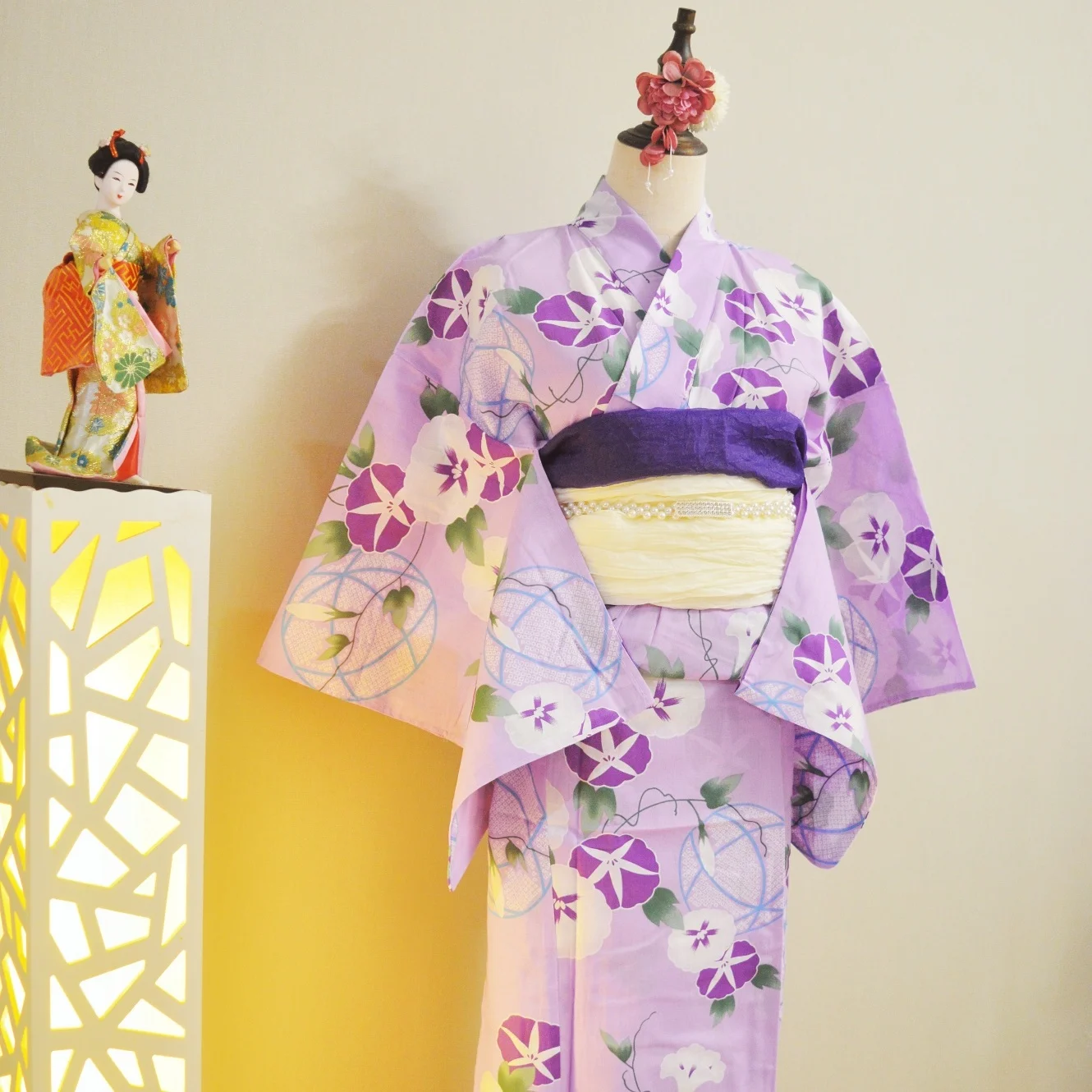 Traditional Yukata Kimono Cotton Linen Material Girl's Dress Daily Stage Performance Wedding Celebration Suitable for All Sea...