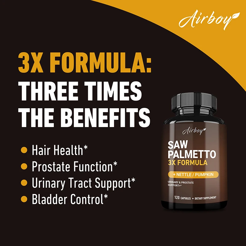 Saw Palmetto Capsules - Supports Prostate and Urinary Tract Health, Blocks DHT, and Promotes Healthy Hair Growth