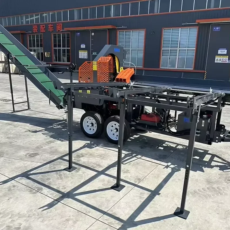 Heavy automatic firewood processor, 30 tons maximum splitting force 6/8way knife for optional forestry woodworking