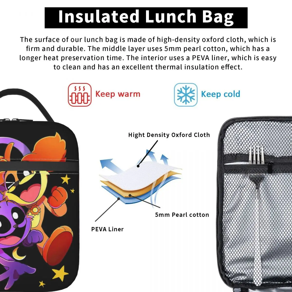 Catnap und Dogday zusammen glücklich isolierte Lunch pakete auslaufs icher lächelnde Viecher Lunch Container Kühltasche Lunchbox Tote