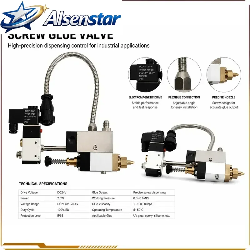 Automatic Hot Melt Glue Dispensing Valve Industrial Precision Adhesive Applicator Nozzle Control System for Packaging