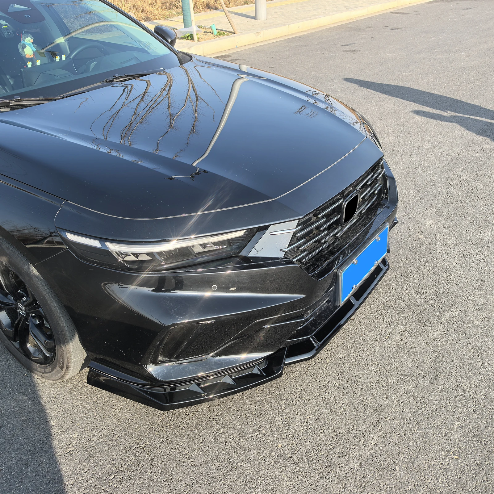 

Front Bumper Spoiler Lip For Honda Accord 11th 2023-2026 Sedan 4-Door Gloss Black Lower Diffuser Splitter Blade Guard Protector