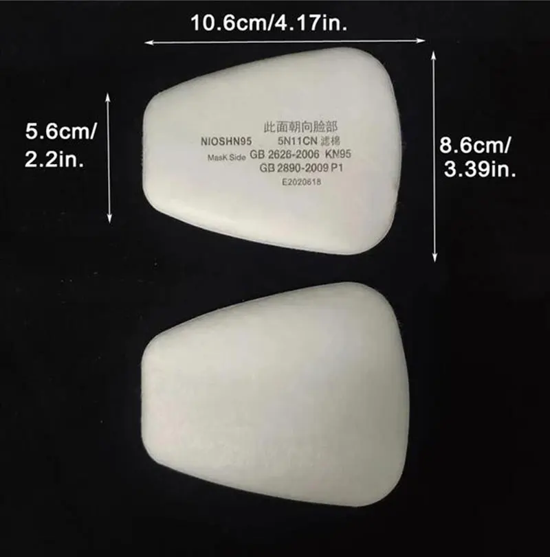 5N11 Dust Cotton Filter Paper Filters For 6001/6200/7502/6800 Series Chemical Spraying Painting Respirator Gas Mask Accessory