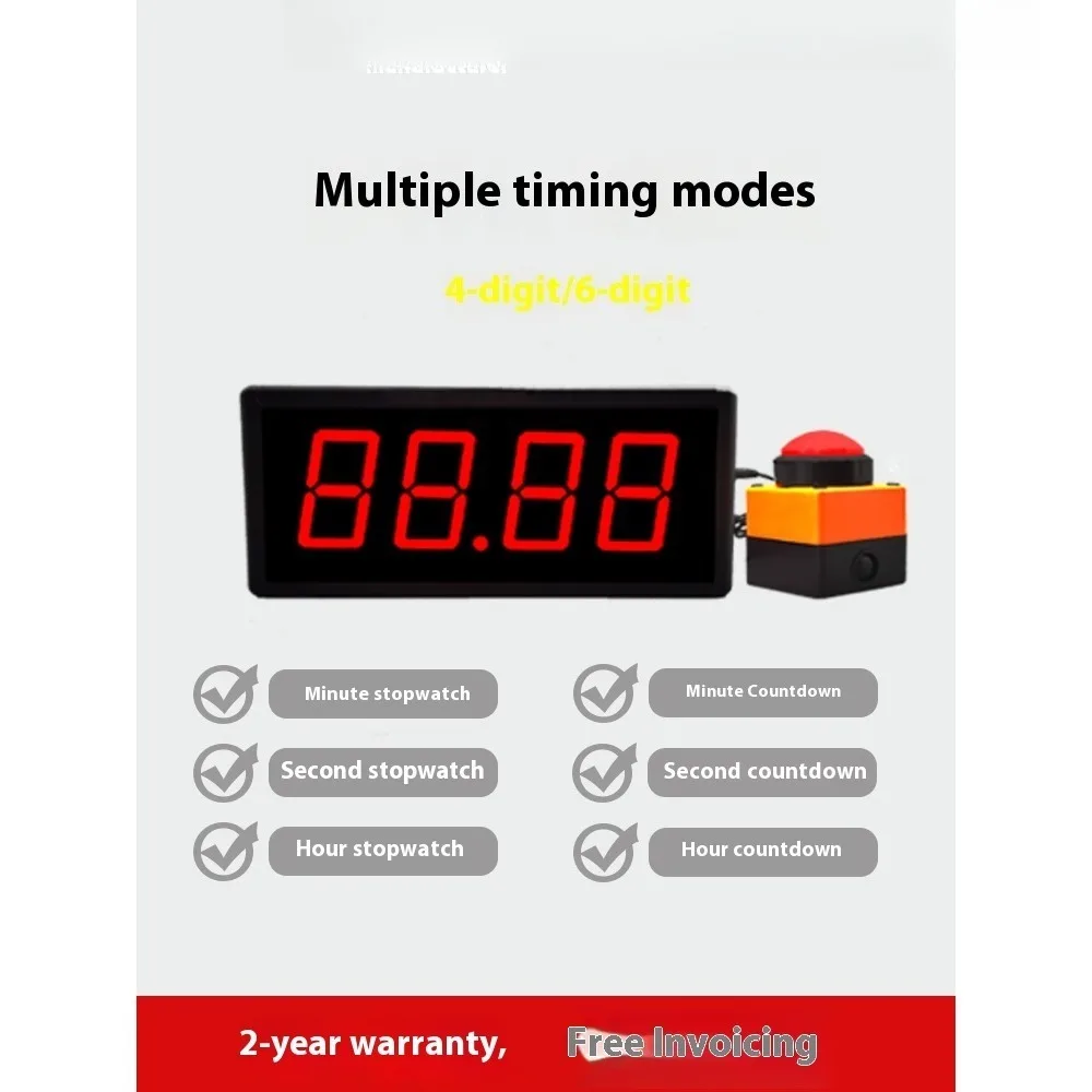 Digital Display Competition Timer Countdown Stopwatch Counter 2.3 Inch 4-Digit Training Speech Timing Equipment + Remote Control