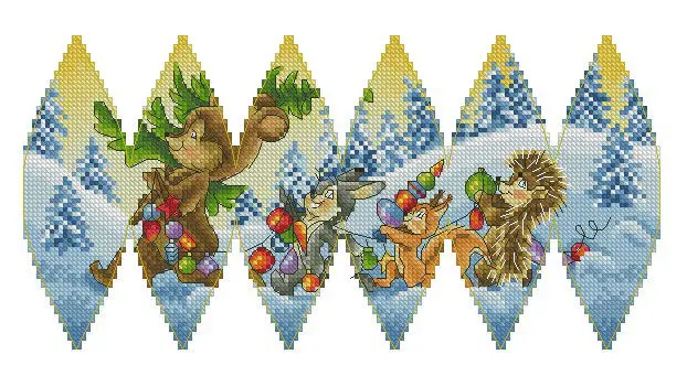 Hedgehog and squirrel 36-23 counted  14CT 18CT 25CT 22CT 28ct 16ct Cross Stitch Sets DIY Chinese Cross-stitch Kits Embroidery