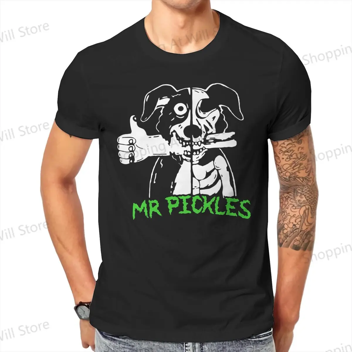 Hot selling in Summer Unisex T-shirts  Cartoon Character Mr Pickles Round neck short sleeved T-shirt Street Clothing S-6XL