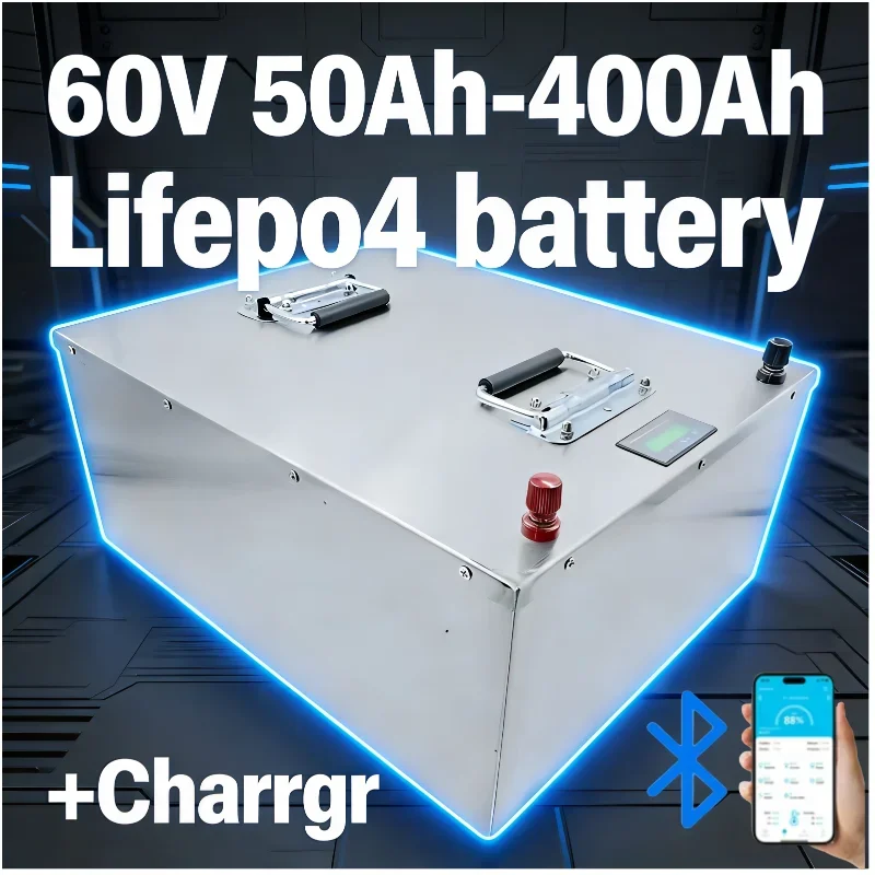 

Аккумулятор глубокого цикла LiFePO4 60 В, 50 Ач-400 Ач со встроенным BMS | Перезаряжаемая литий-железо-фосфатная батарея для Sola 3–12 кВт