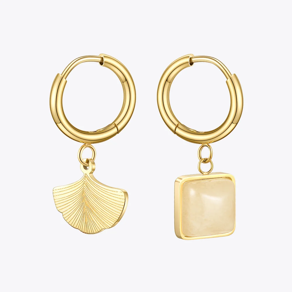 ENFASHION Ginkgo Leaf Matching Earrings For Women Drop Earring Stainless Steel Gold Color Fashion Jewelry Party Aretes E201212