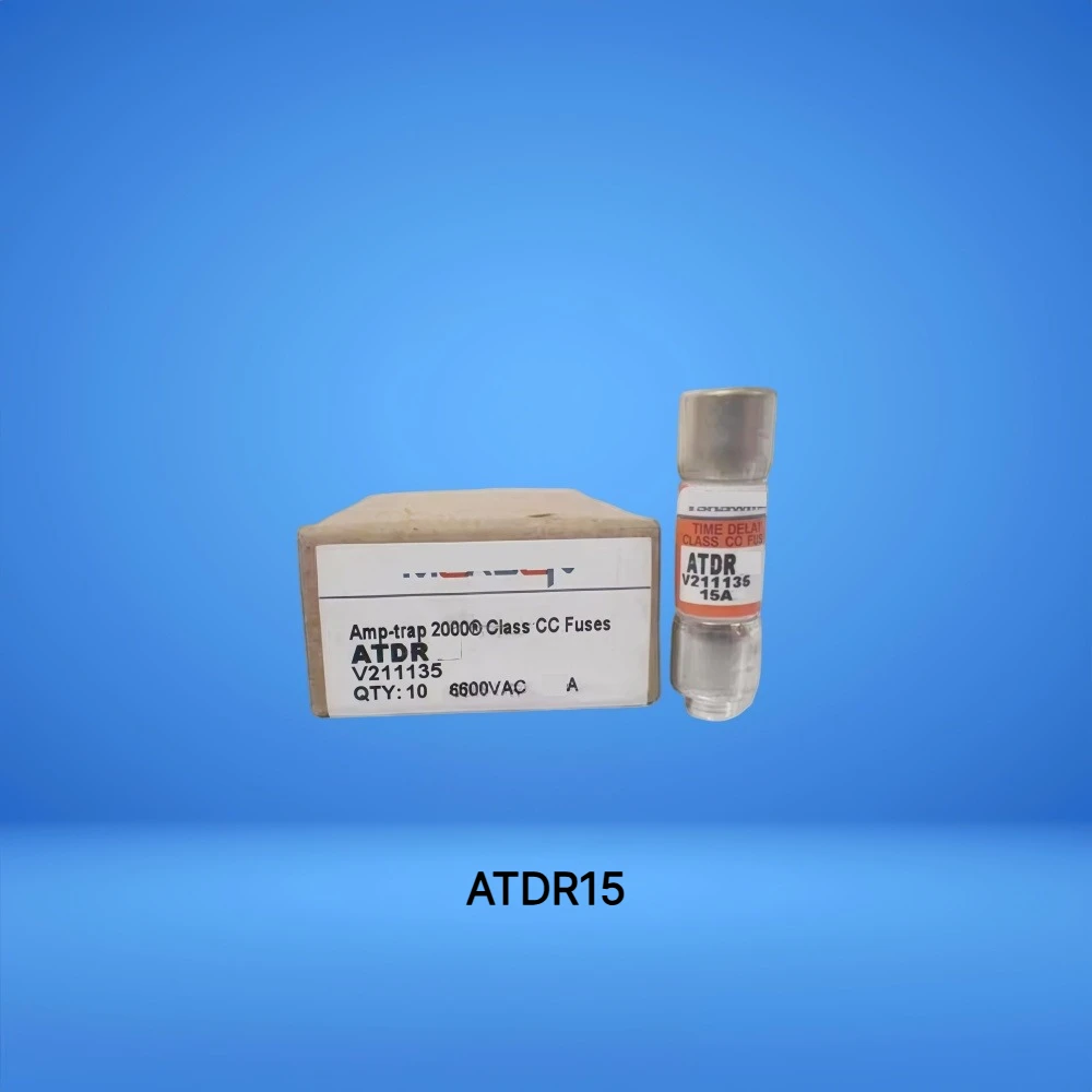 ATDR15 Class CC Time-Delay Current Limiting Cartridge Fuse 15A 600VAC Motor PLC Circuit Protection 1Pcs OEM