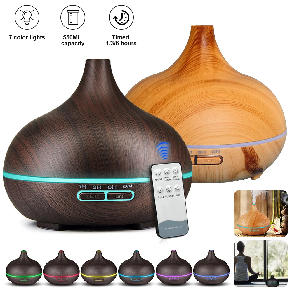 550ML Essential Oil Aroma Diffuser for Home, Office aromatherapy machine Smart Essential Oil Diffuser Air Humidifier Remote