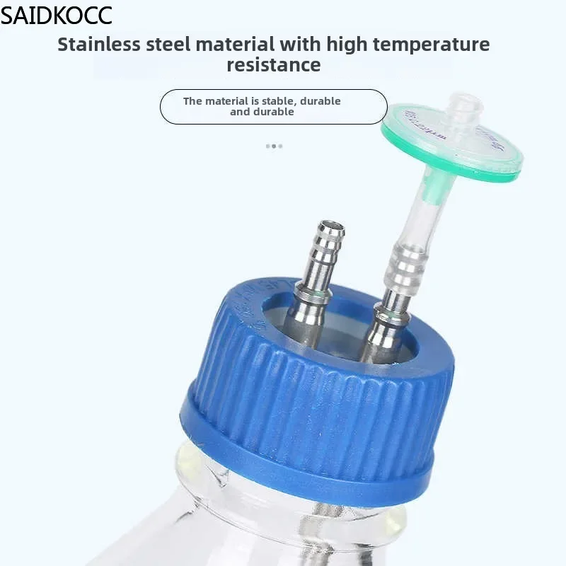 SAIDKOCC Laboratory Stainless Steel Feeding Bottle Cap, Extended Feeding Cap, Fermentation Tank Feeding Bottle  cover（no bottle）