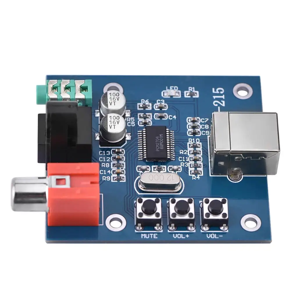 Placa Decodificadora de Placa de Som PCM2704 HiFi, USB, Módulo DAC, 3,5mm, Saída Analógica, SPDIF para PC