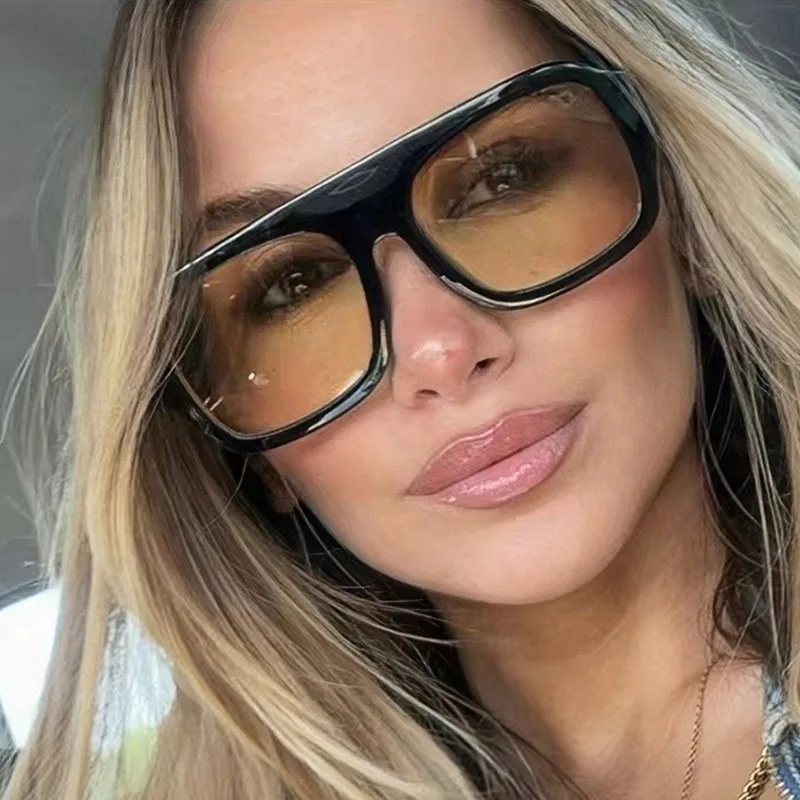 Retro Double Bridges Damen Sonnenbrille Großer Rahmen Leopard Braun Farbverlauf Brillen Mode Luxus Designer Sonnenbrille Herren Shades