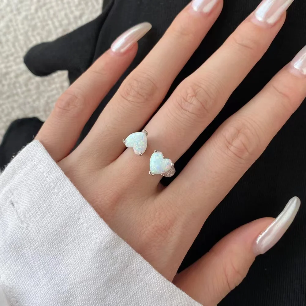 High quality jewelry S925 silver ring for women with light luxury and high-end feel, niche design, Opal Australia Treasure ring,