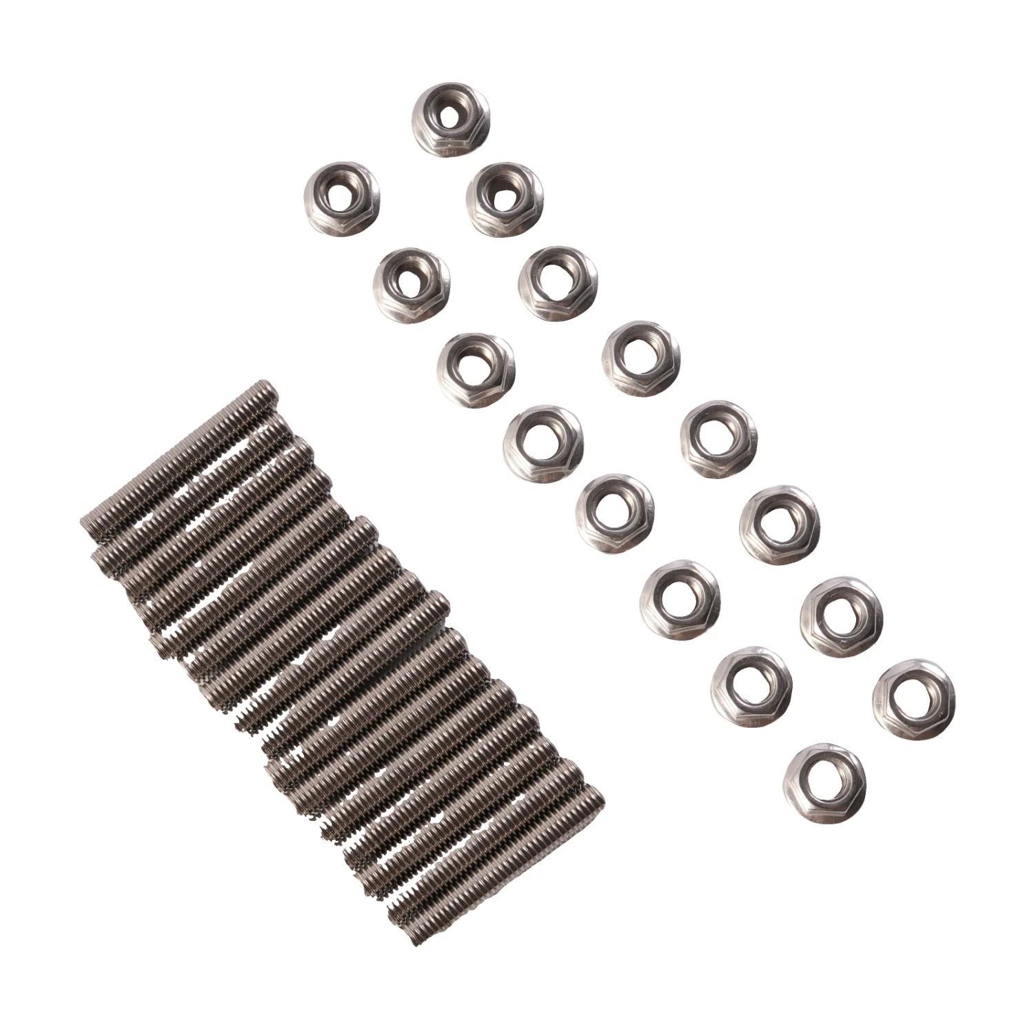 16pcs N811313S431 W701706-S2 Stainless Steel Exhaust Manifold Stud Nuts Kit for Ford 4.6L 5.4L V8 304