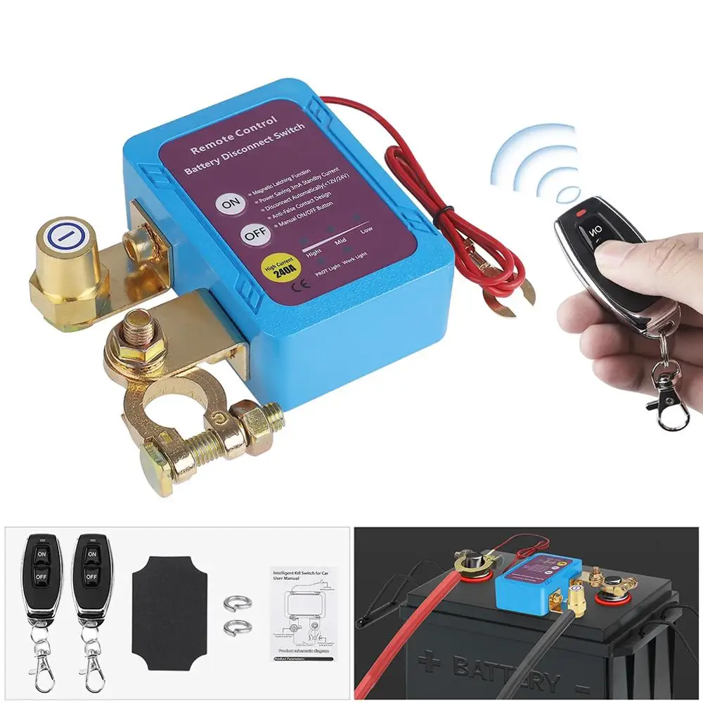 12V Car Battery Remote Disconnect Switch Power Cut Off Anti Leak Protection