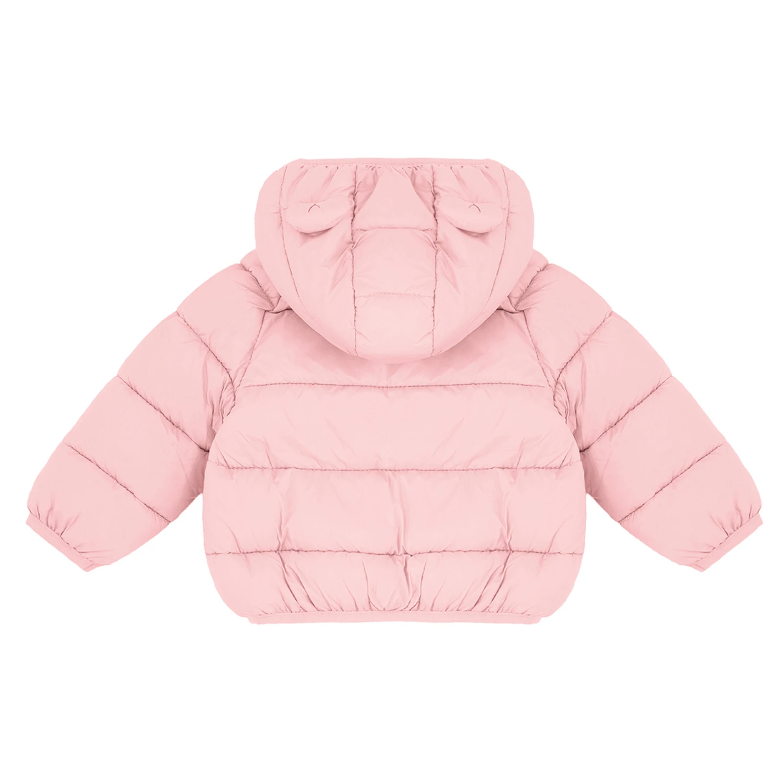طفل رضيع الشتاء معطف مقنع دافئ مبطن سترة منتفخة لطيف الدب خفيفة الوزن أسفل ملابس خارجية سحاب أكمام طويلة سترة واقية #2