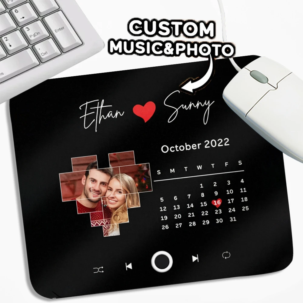 Personalized photo calendar desk pad customized mouse pad, suitable for couples' home decoration gifts