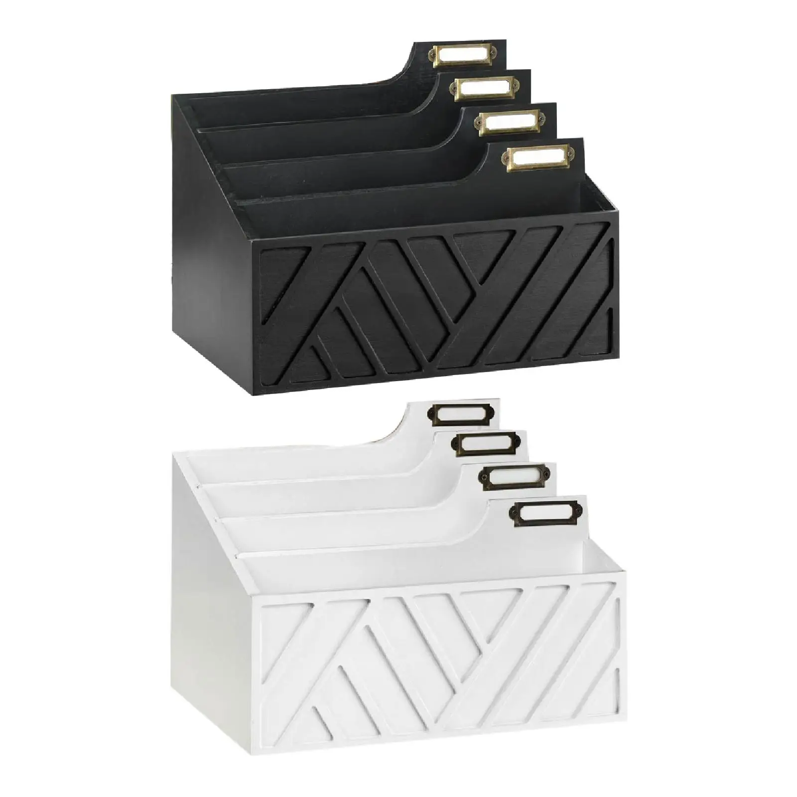 Organizador de correo, clasificador de cartas, 4 compartimentos, accesorios de madera, organizador de escritorio, porta cartas, clasificador de correo para escritorio