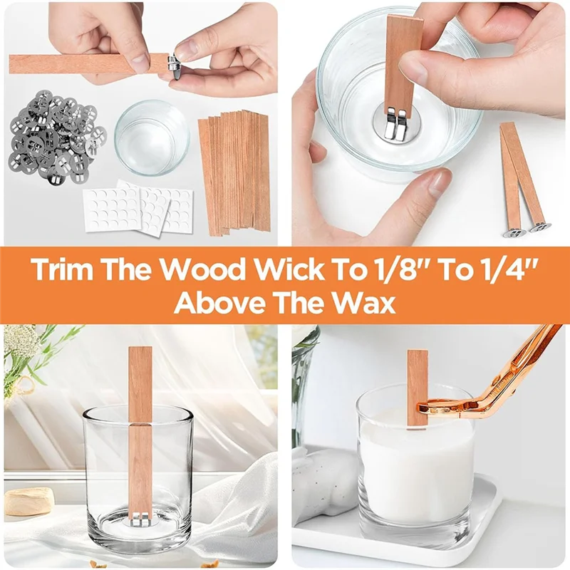 

ABVJ-Thickened Wood Wicks Wood Wicks For Candles Making With Wick Trimmer Candle Wicks 5.1×0.5×0.04 Inches For DIY