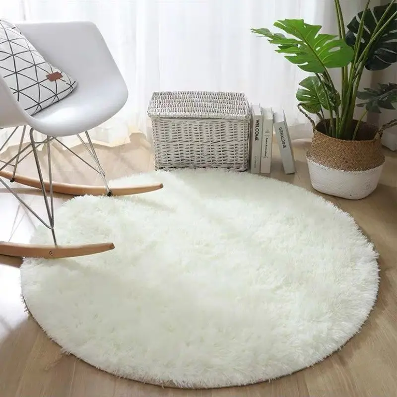 Round Carpet Bedroom Bedside Blanket Living Room Sofa Computer Swivel Chair Makeup Chair Foot Mat Photo Blanket Round Plush