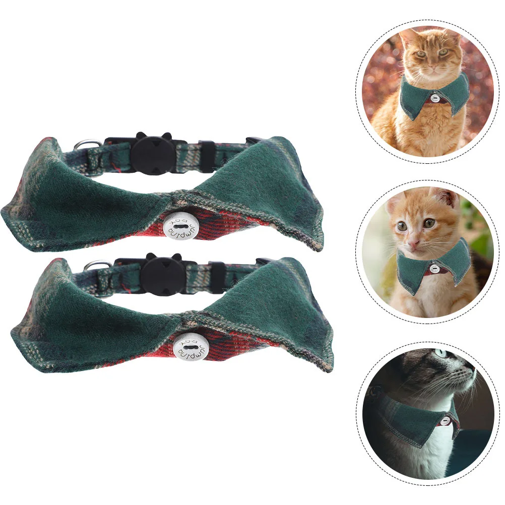 

2 Pcs Cat Collar Cute Collars Kitten Pet for Cats with Safety Buckle Bell Kittens