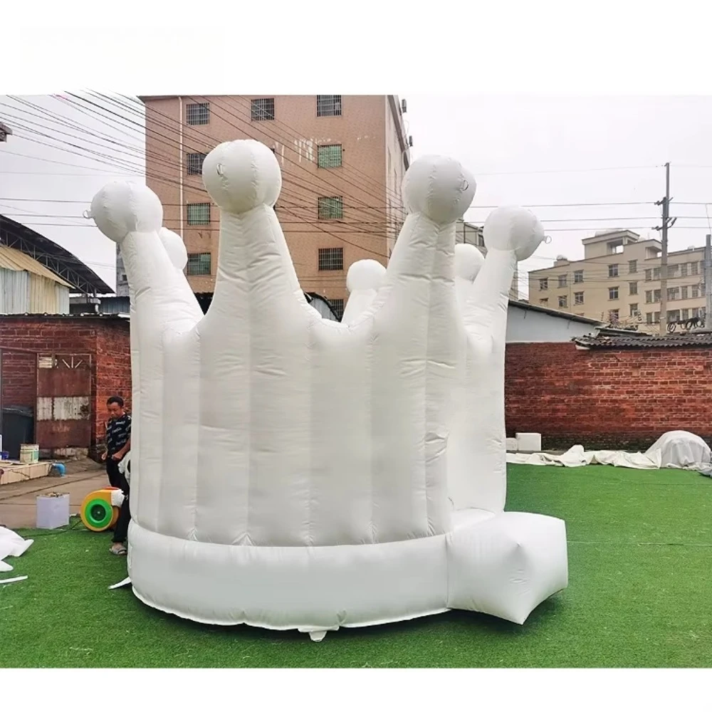 Custom Commercial Crown Themed Inflatable Bouncy Castle, Kids Bounce House for Backyard Birthday Party Event Rental