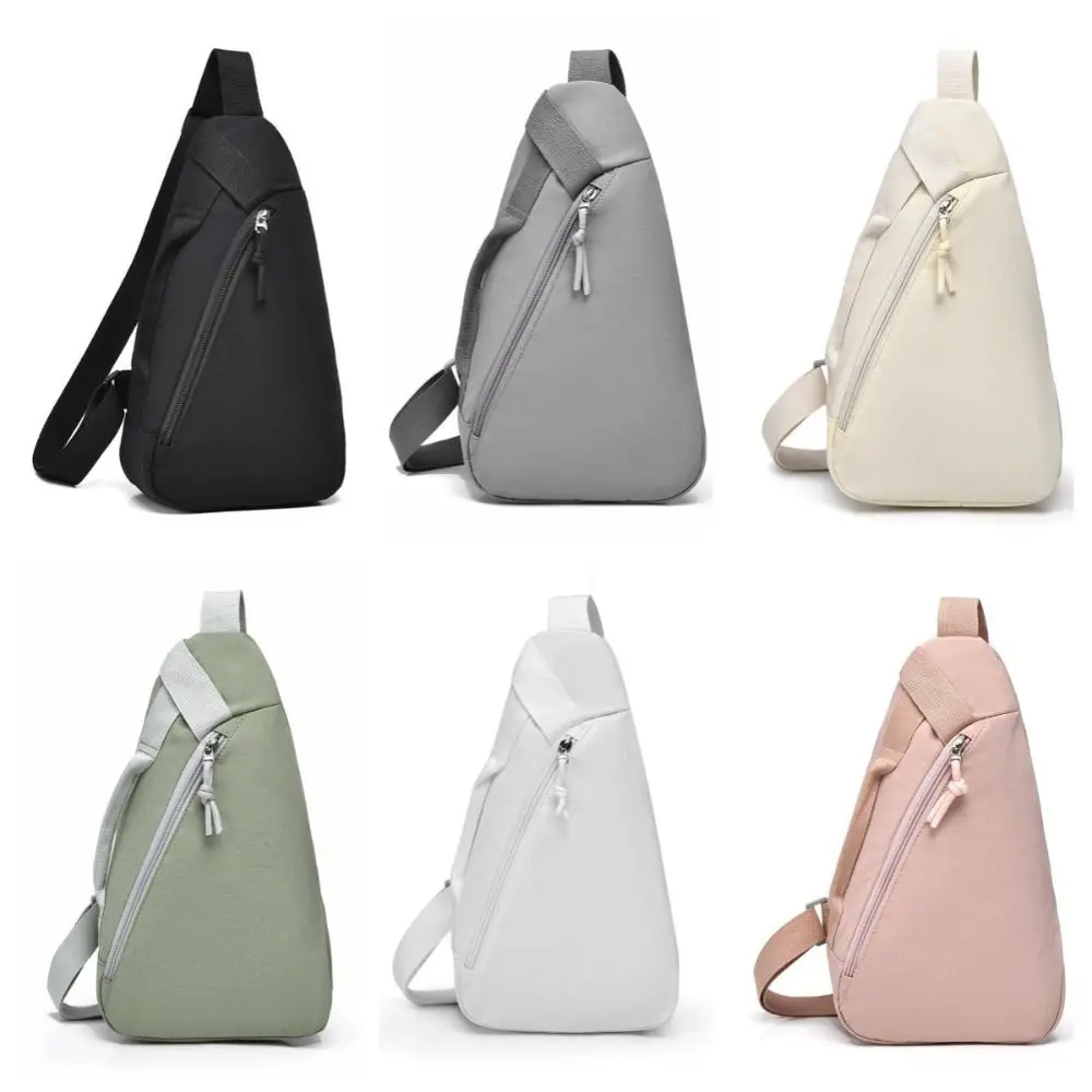 حقيبة صدر للنساء على شكل قطرة بلون سادة على الطراز الكوري حقيبة كتف رياضية متعددة الوظائف بسحّاب من النايلون حقيبة كروس للرجال/النساء #5