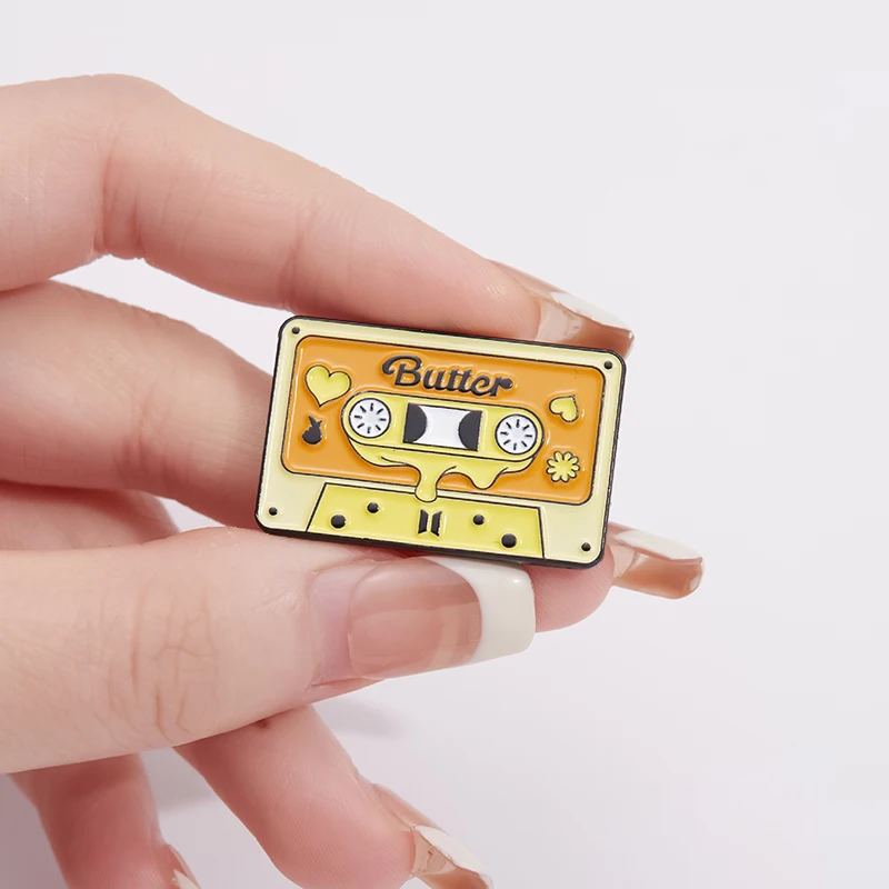 Retro Tape Lyrics Enamel Pins ALL YOU Kpop Need Is Metal Brooches Fashion Lapel Badge Backpack Clothes Jewelry Gift for friends