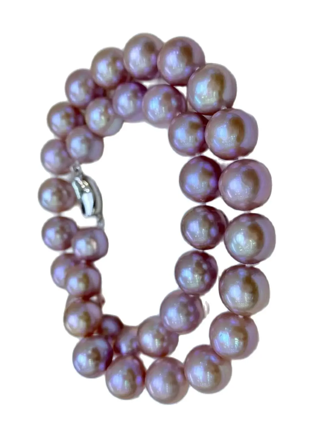 AAA 12-14mm Natural Round Pink Purple South Sea Pearl Necklace