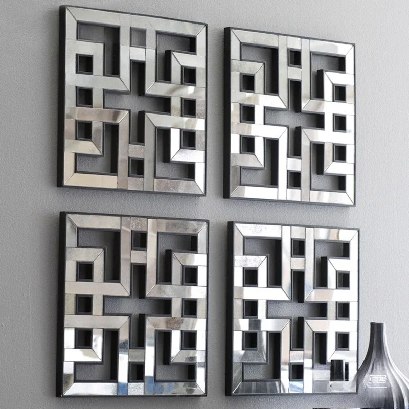 

Модное неоклассическое зеркало, украшение для крыльца, стены, настенное подвесное художественное стеклянное мозаичное зеркало