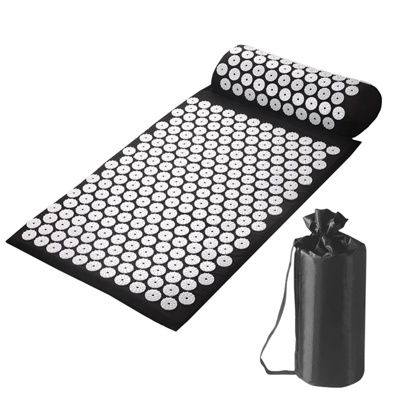 1Set Acupressure Mat Fitness Exercise Mat Yoga Mat Fit For Home Office Sports Lover 26X16inch Black