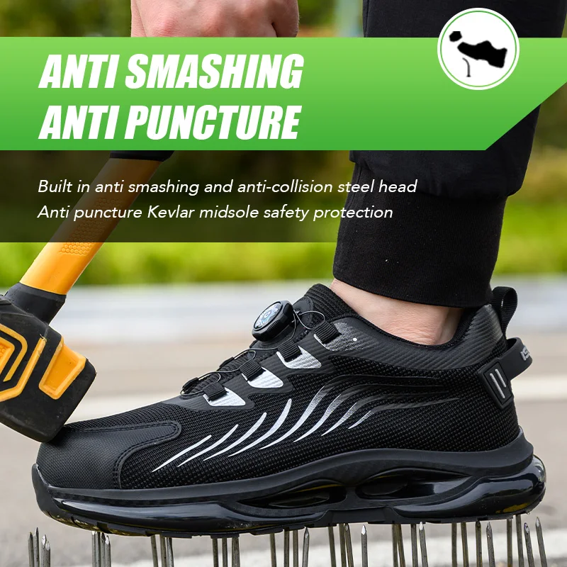 أحذية أمان رجالية أحذية عمل خفيفة الوزن بمقدمة فولاذية مقاومة للانزلاق أحذية عمل شتوية كاجوال للرجال خفيفة الوزن للمشي لمسافات طويلة #4