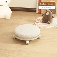 Backrest Low Stool Can Rotate Freely Home Chair Can Move Small Chair Silent Sliding Stool White Cashmere Shoe Changing Stool