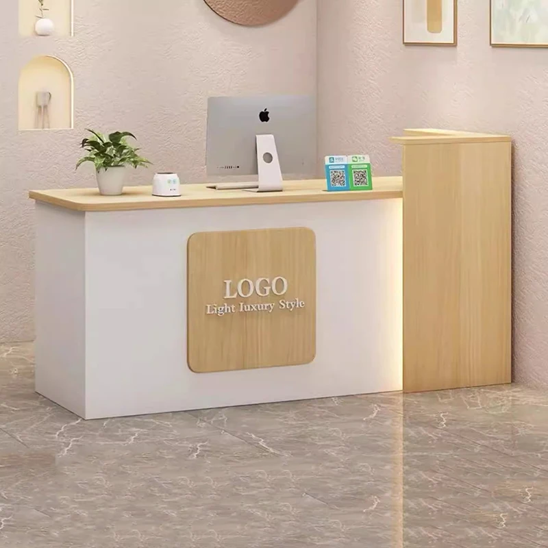 Customized Reception Desk Simple Exquisite Luxury European Reception Desks Elegant Aesthetic Theke Empfang Office Furniture