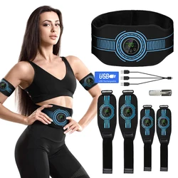 EMS Abdominal Toning Belt Abs Muscle Trainer USB ReCharge Muscle Toner Body Waist Belly Massager Weight Loss Fitness Equiment