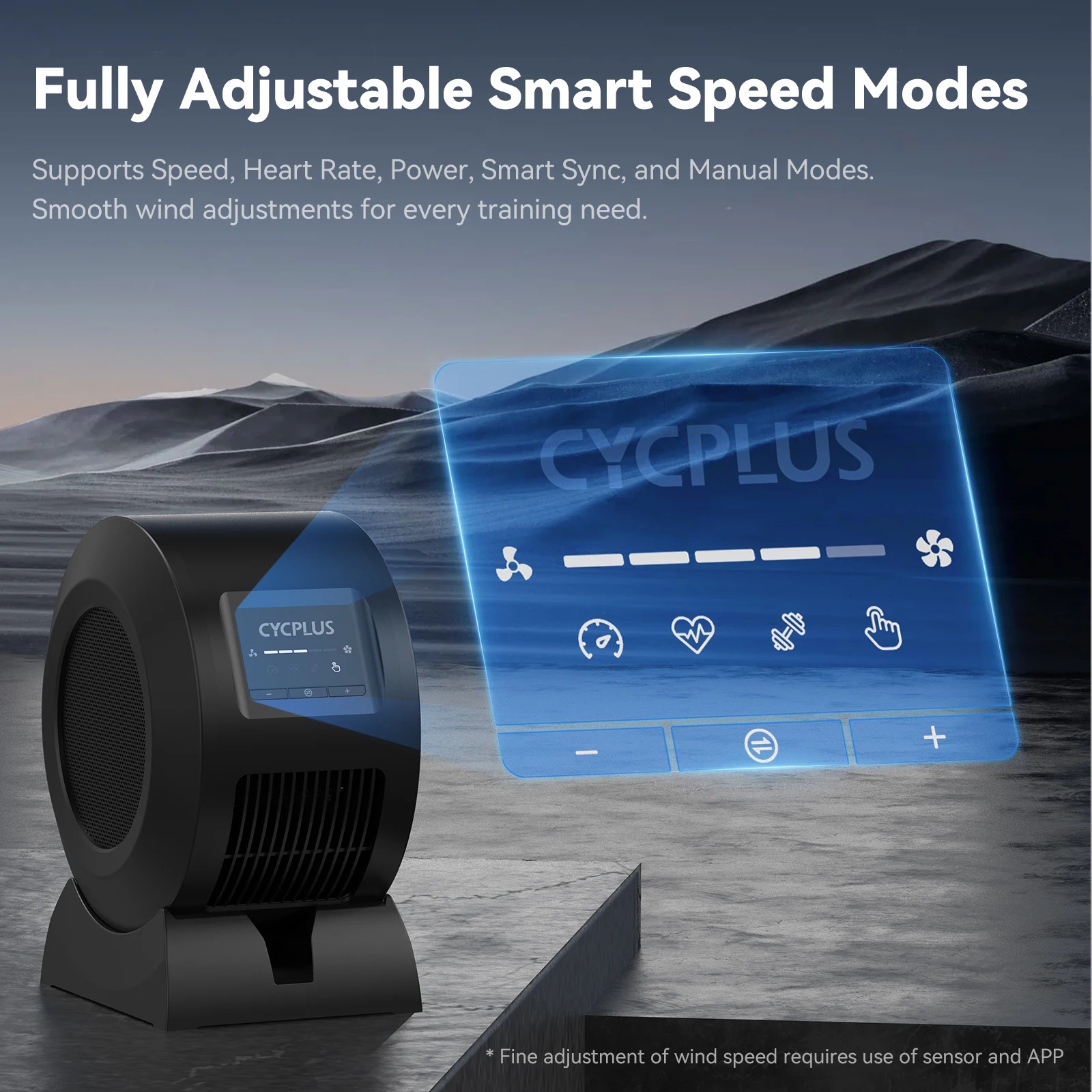 CYCPLUS Smart Fitness Fan Indoor Cycling Adjustable Stand ANT+ BLE Gym Riding Electric Cooling Fan For Bike Trainer T2 T3