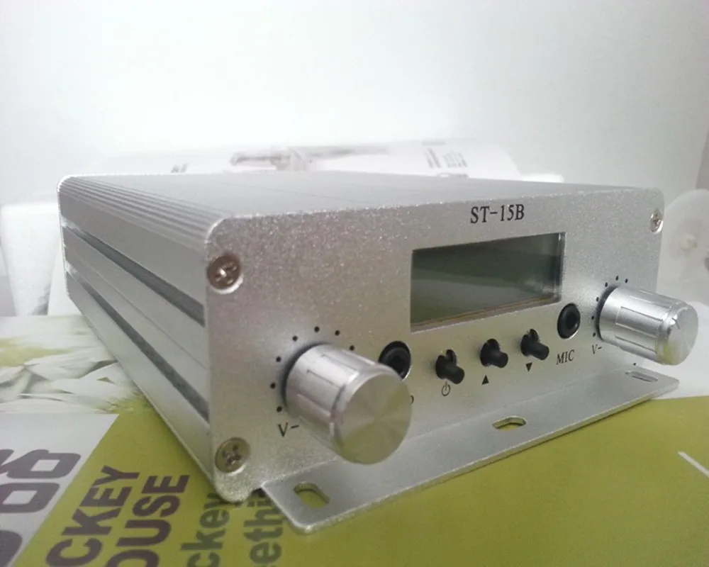 تحديث 15 واط FM بث ناقل موجات الراديو FMU ST-15B-V3 PLL ستيريو مع 76MHz-108MHz راديو السيارة مكبر للصوت