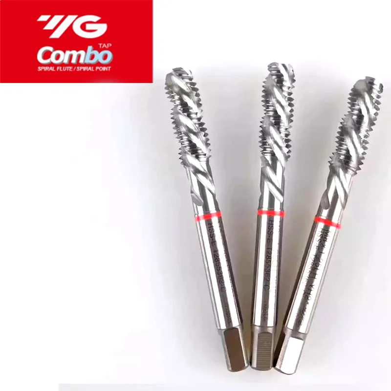 Korea Import YG Combo HSSE Left Hand Spiral Fluted Tap Pointed M3 M4 M5 M6 M8 M10 UNC 6-32 8-32 10-24 1/4 Machine Thread Taps