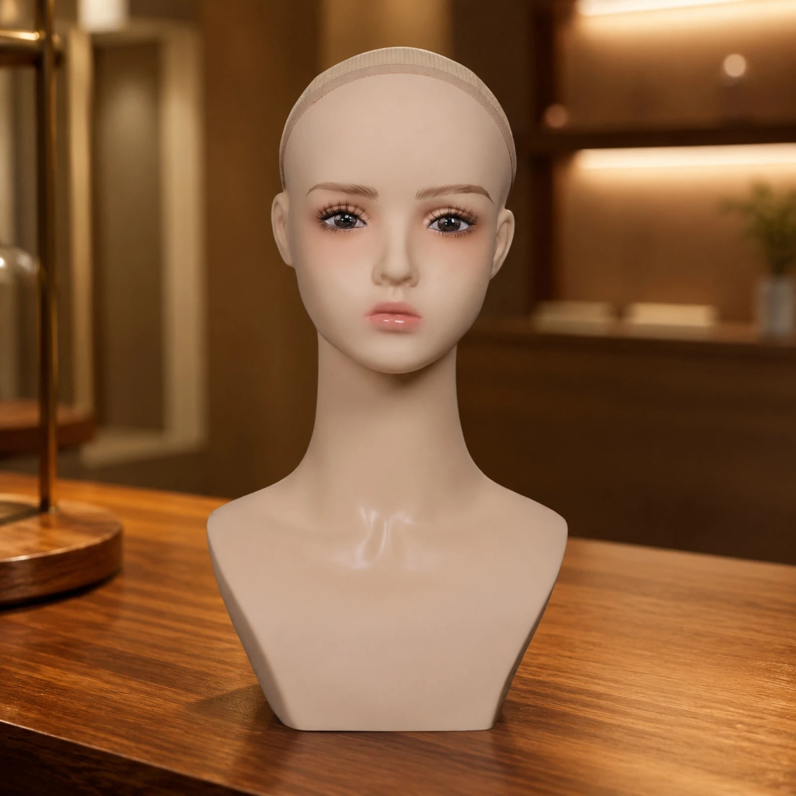 PVC Mannequin Head and Shoulder Bust Professional Mannequin Head with Shoulder Lifelike Smooth for Salon Owners, Boutique
