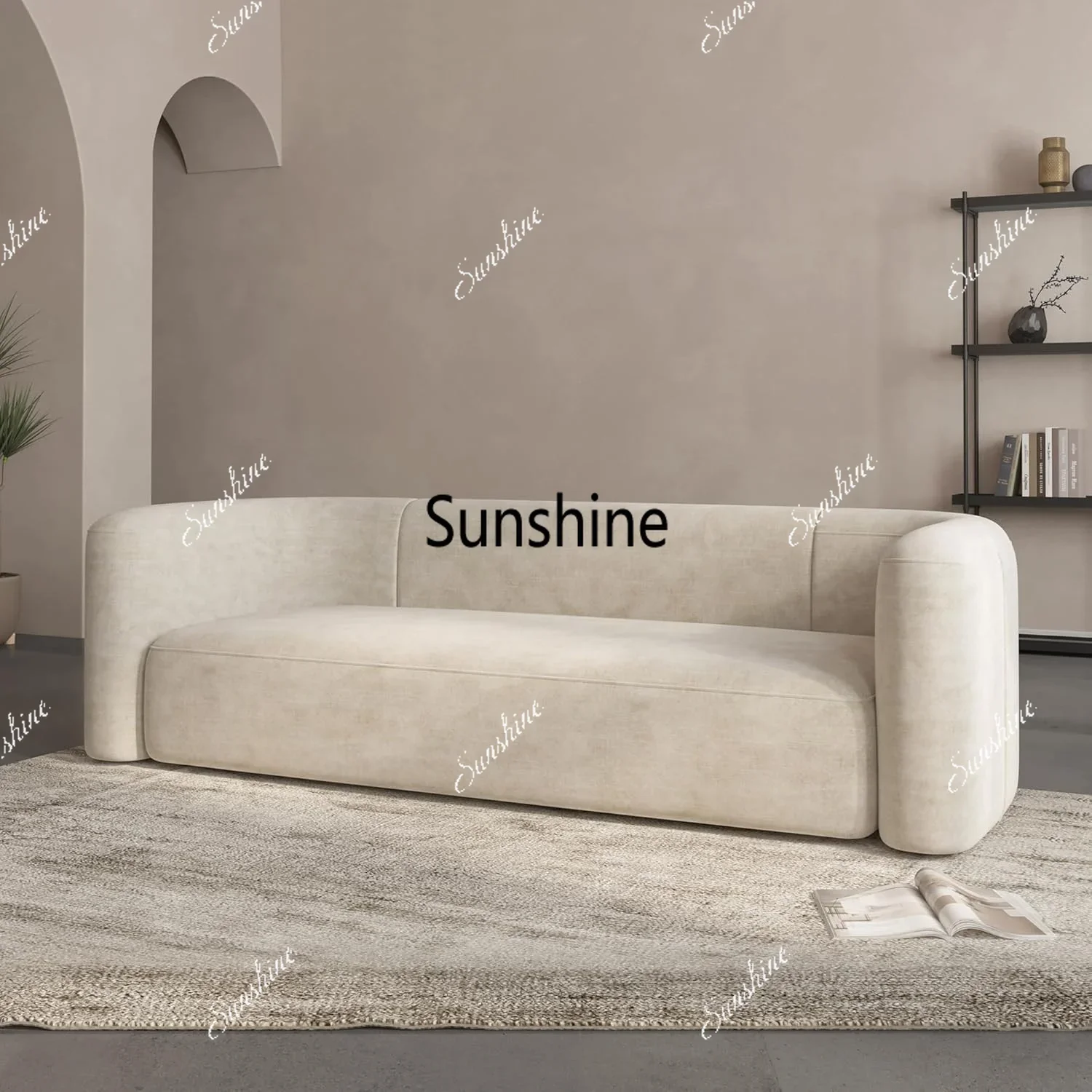 YSS Modern L Shaped Velvet Sofa With Chaise Minimalist Style Comfy Sectional Sofas Couch For Living Room Apartment 3 Seater Sofa