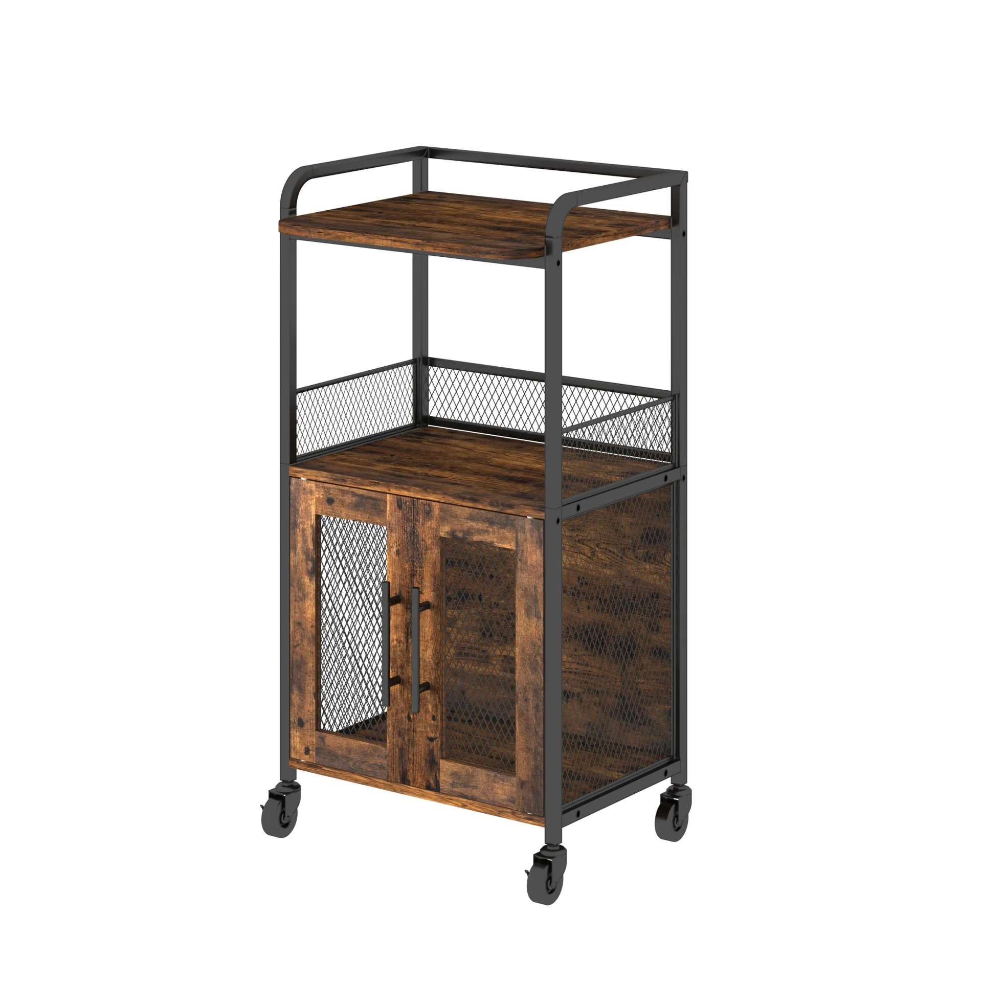 

Трансграничный многофункциональный небольшой шкаф для кафе-бара с функцией хранения. Трехслойная тележка для хранения кофе-бара на роликах.