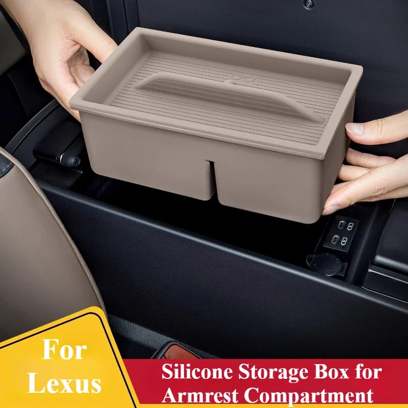 For Lexus ES200 NX260 RX350h ES/RX/NX 2018-2025 Armrest Box Silicone Storage Box Car Storage Decorations Car Accessories Tools