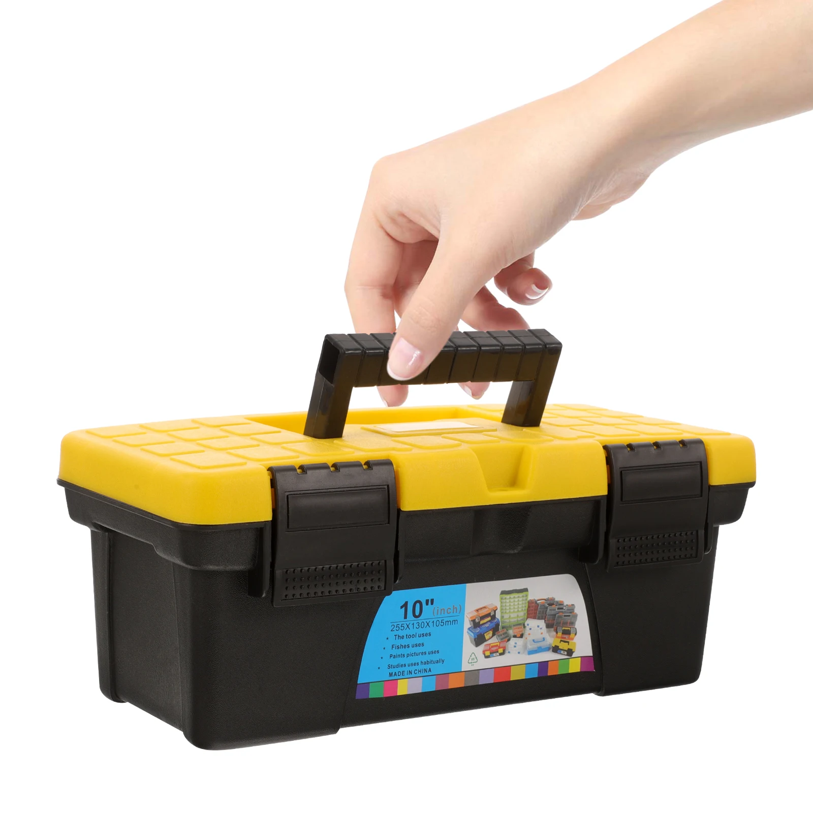 

10 Inch Tool Storage Box Plastic Organizer Case Large Capacity Handheld Tool Box for Vehicle Home Workshop Repair