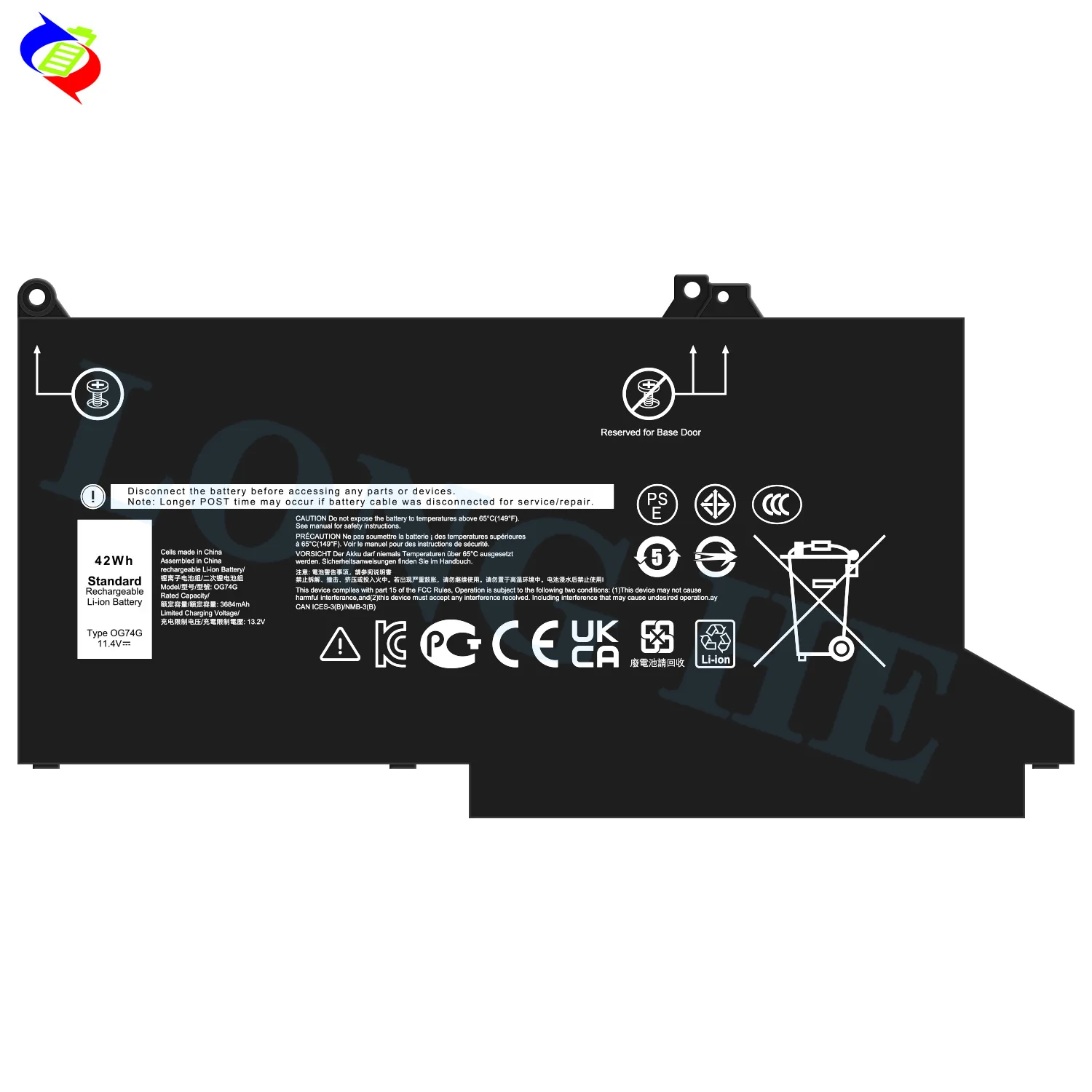 0G74G 11.4V 42Wh Laptop Battery for Dell Latitude 5300 5310 7300 7400 Series OG74G 02PFPW Replacement Notebook Battery