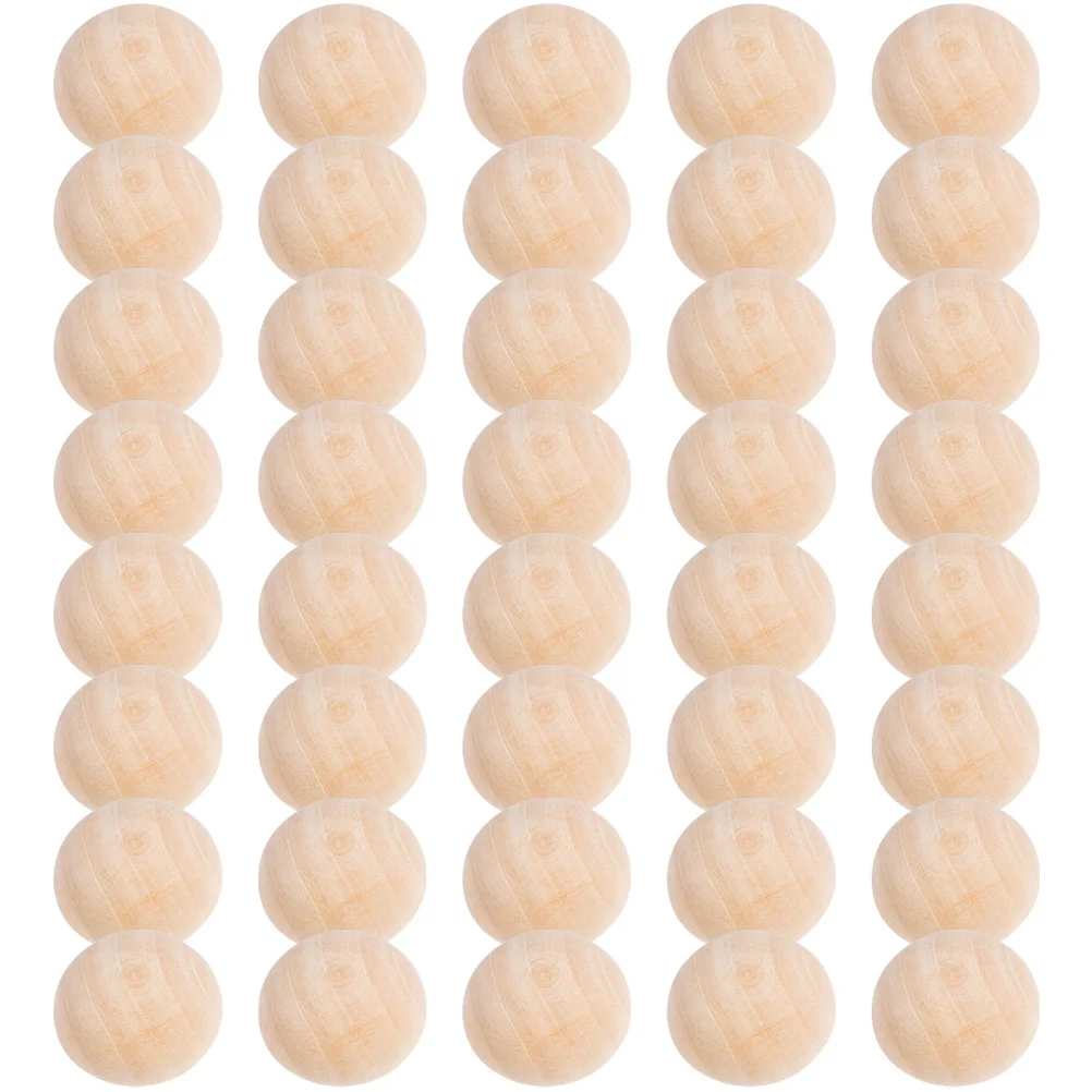 

200Pcs Wooden Half Beads Natural Unfinished Craft Balls for DIY Jewelry Decoration DIY Project Art Supplies
