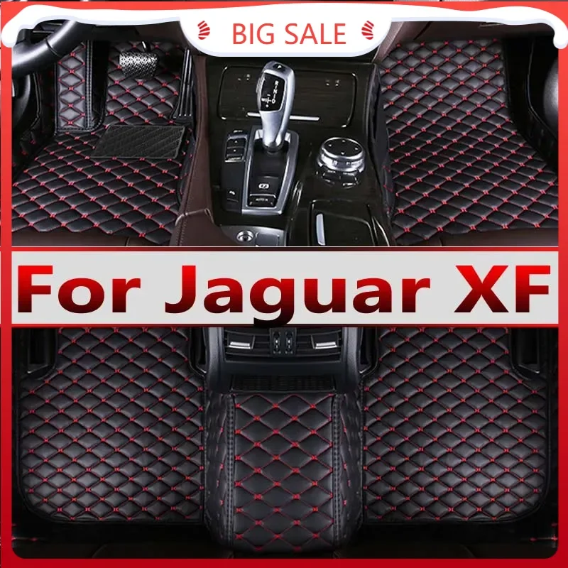 Car Floor Mats For Jaguar XF X260 2016~2022 Carpet Rugs Durable Leather Mat Anti Dirty Pads Auto Interior Parts Car Accessories