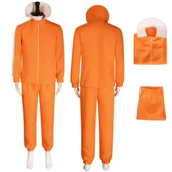 Movie Vector Cosplay Costume Orange Jakect Pant Anime Vector Glasses Outfits Set Mushroom-shaped Halloween Fancy Suit Party Suit